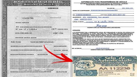 taxa de cartório para registro de documentos de carro